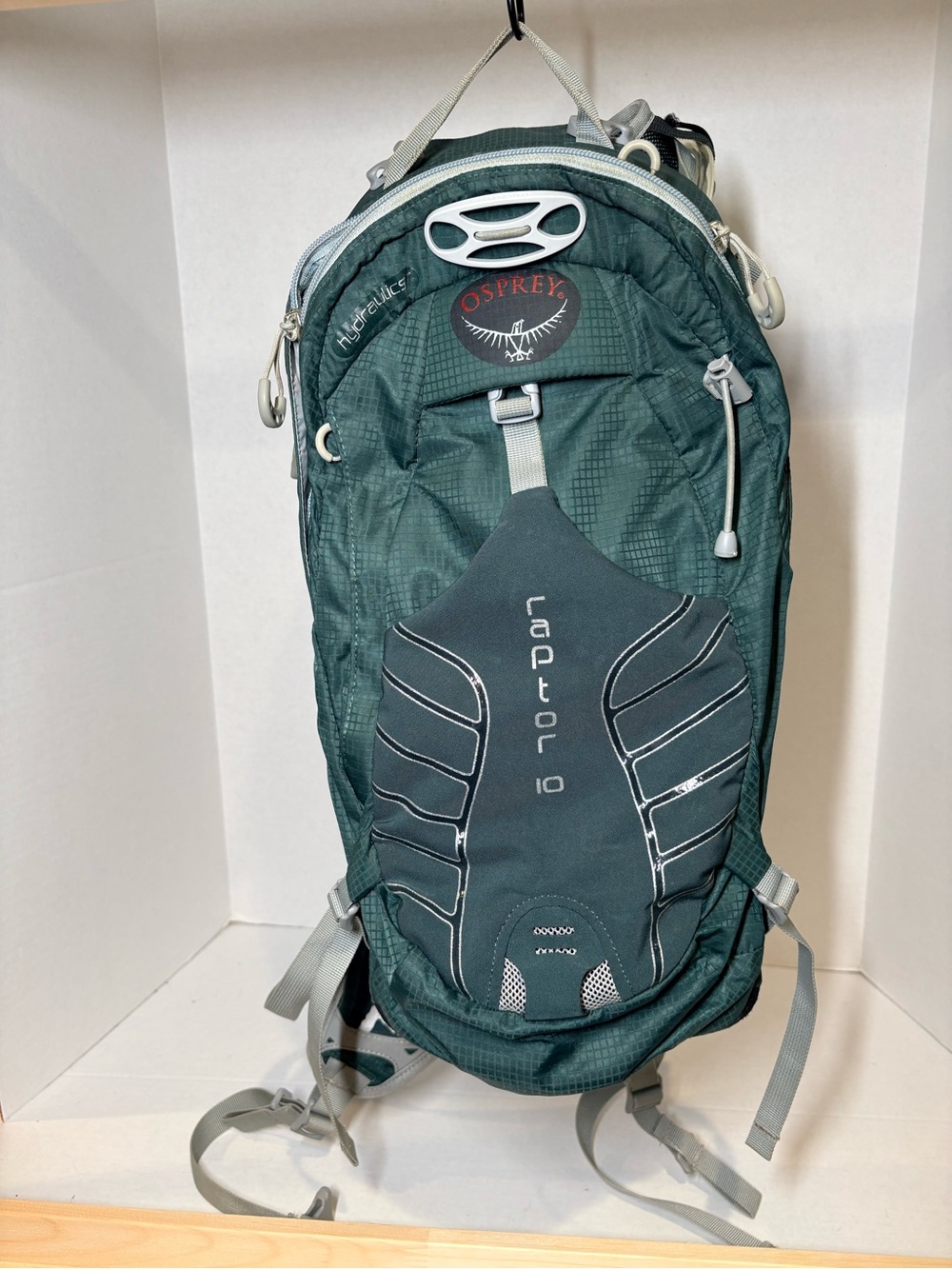 OSPREY Raptor 10 Hydration Pack in Forest Green with Gray Accents